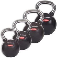 Sport-Thieme Kettlebell-Set "Gummiert Mit Glattem Chrom-Griff" -Fitnessgeräte Geschäft 132 0826