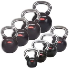Sport-Thieme Kettlebell-Set "Gummiert Mit Glattem Chrom-Griff" -Fitnessgeräte Geschäft 132 0839