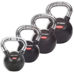 Sport-Thieme Kettlebell-Set "Gummiert Mit Chrom-Griff" -Fitnessgeräte Geschäft 132 0914